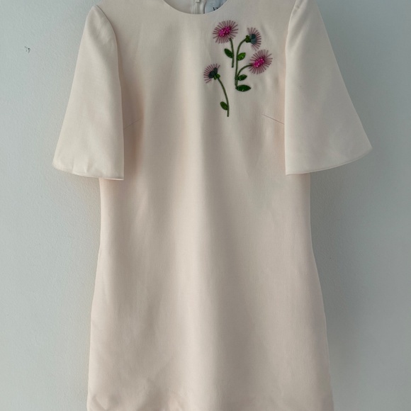 VALENTINO GARAVANI wool and silk-blend mini-dress, ivory Size 40 , 34 in. - Picture 9 of 13